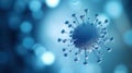 A blue corona virus on a blurry background, AI