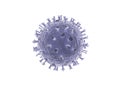 Blue corona virus cell isolated on white background. 3d rendering Royalty Free Stock Photo
