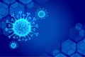 Blue coronavirus covid-19 pandemic outbreak background design