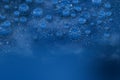 Blue coronavirus medical on night sky background. Covid 19 banner with various viruses