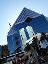 the blue corporate building and blue sky Royalty Free Stock Photo