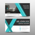 Blue corporate business card, name card template ,horizontal simple clean layout design template ,