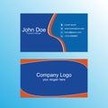 Blue corporate card, Blue and orange strip professional visiting card for the business