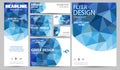 Blue corporate identity set flyer cover business brochure vector design Royalty Free Stock Photo