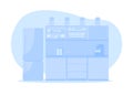 Blue corporate kitchen 2D vector isolated illustration