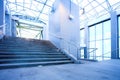 Blue corridor and stairs