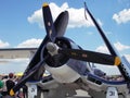 Blue Corsair Fighter Plane at the Airshow In Maryland Royalty Free Stock Photo