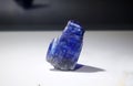 Blue corundum mineral form Tanzania. Corundum is gem varieties, Ruby and Sapphire.