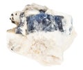 blue corundum sapphire in raw rock isolated Royalty Free Stock Photo