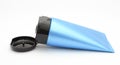 Blue cosmetic tube with cap open Royalty Free Stock Photo