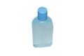 Blue cosmetics plastic bottle