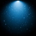Blue cosmic background with a spotlight effect at the top, gradually fading into darkness. Small Royalty Free Stock Photo