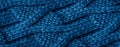 blue cotton fabric with an interesting pattern Royalty Free Stock Photo