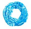 Blue cotton scarf isolated on white