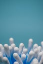 Blue cotton swabs with blue background Royalty Free Stock Photo
