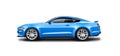 Blue Coupe Sporty Car On White Background. Side View With Isolated Path. Royalty Free Stock Photo