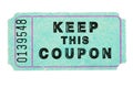 Blue coupon ticket