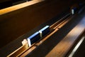 Blue cover Catholic prayer books on church chairs, German language