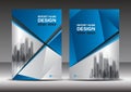 Blue Cover design template, Annual report vector illustration, book cover layout, booklet, poster, Business brochure flyer, Royalty Free Stock Photo