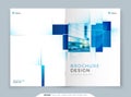 Blue Cover Template Layout Design. Corporate Business Horizontal Brochure, Annual Report, Catalog, Magazine, Flyer Cover Royalty Free Stock Photo