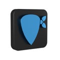 Blue Cowboy bandana icon isolated on transparent background. Black square button.