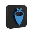 Blue Cowboy bandana icon isolated on transparent background. Black square button.