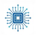 Blue CPU Microchip Technology Icon Isolated Royalty Free Stock Photo