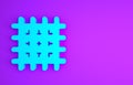 Blue Cracker biscuit icon isolated on purple background. Sweet cookie. Minimalism concept. 3d illustration 3D render