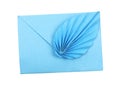 Blue craft paper envelope wuth draped element
