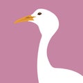 Blue Crane head Flat style vector Royalty Free Stock Photo