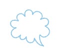 Blue Crayon Contour Speech Balloon Cloud Royalty Free Stock Photo