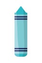 Blue crayon school supply isolated icon