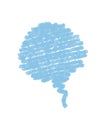 Blue Crayon Speech Balloon Scribble Royalty Free Stock Photo