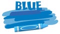 A blue crayon on white background