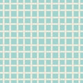 Blue and cream white woven wicker style grid design with pink shading. Seamless vector geometric background. Great for