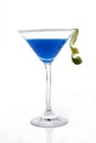 Blue creamy cocktail isolated.