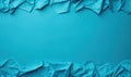 Blue creased crumpled paper background grunge texture backdrop Royalty Free Stock Photo