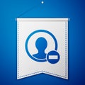 Blue Create account screen icon isolated on blue background. White pennant template. Vector Royalty Free Stock Photo