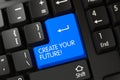 Blue Create Your Future Key on Keyboard. 3D. Royalty Free Stock Photo