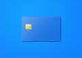 Blue credit card on a color background Royalty Free Stock Photo