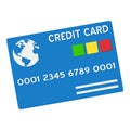 Blue Credit Card Flat Icon Isolated on White Royalty Free Stock Photo