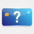 A blue credit card-like design with a large white question mark in the center. It feature Royalty Free Stock Photo