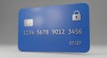 Blue Credit Card with Lock Icon â Secure Online Payment and Banking Concept Royalty Free Stock Photo
