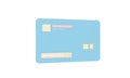 blue credit card minimal on white background business finances concept. cartoon style Credit card minimal. payment and banking