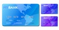 Blue credit and debit card icon set Royalty Free Stock Photo
