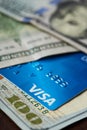 Blue credit visa card Royalty Free Stock Photo