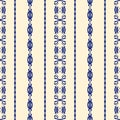 Blue and Creme Damask Seamless Pattern