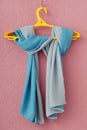 Blue crepe de Chine scarf Royalty Free Stock Photo