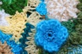 Blue Crochet Flower Royalty Free Stock Photo