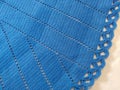 Blue crochet tablecloth